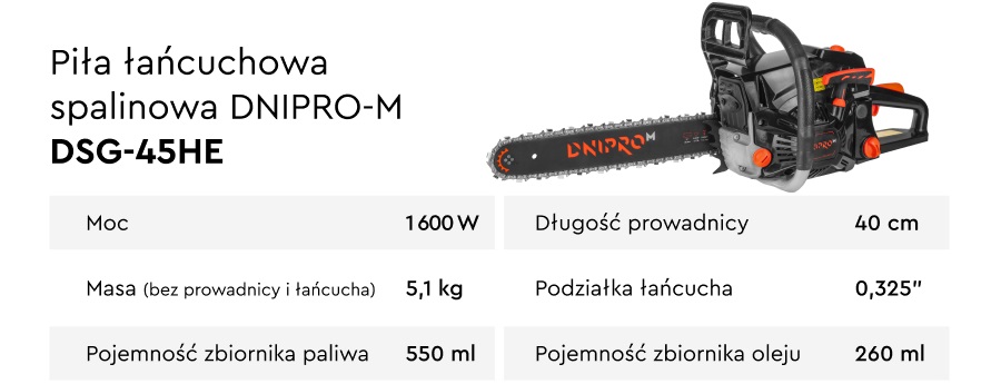 Piła łańcuchowa spalinowa DSG-45HE